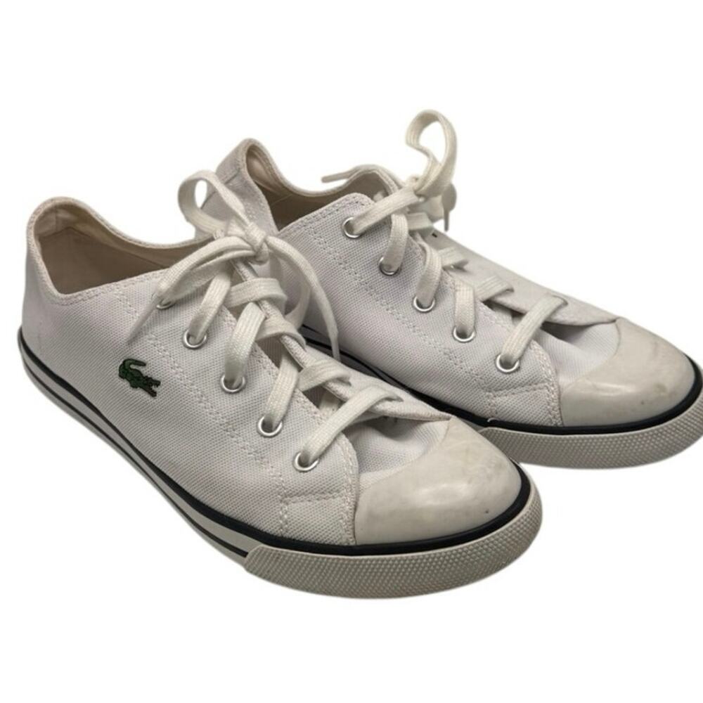 Lacoste white logo canvas sneaker size 7.5